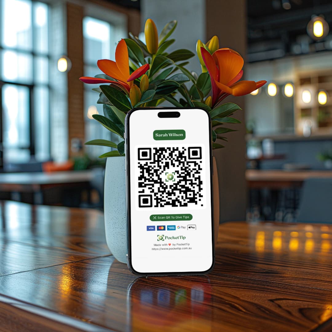 PocketTip QR Code on Phone