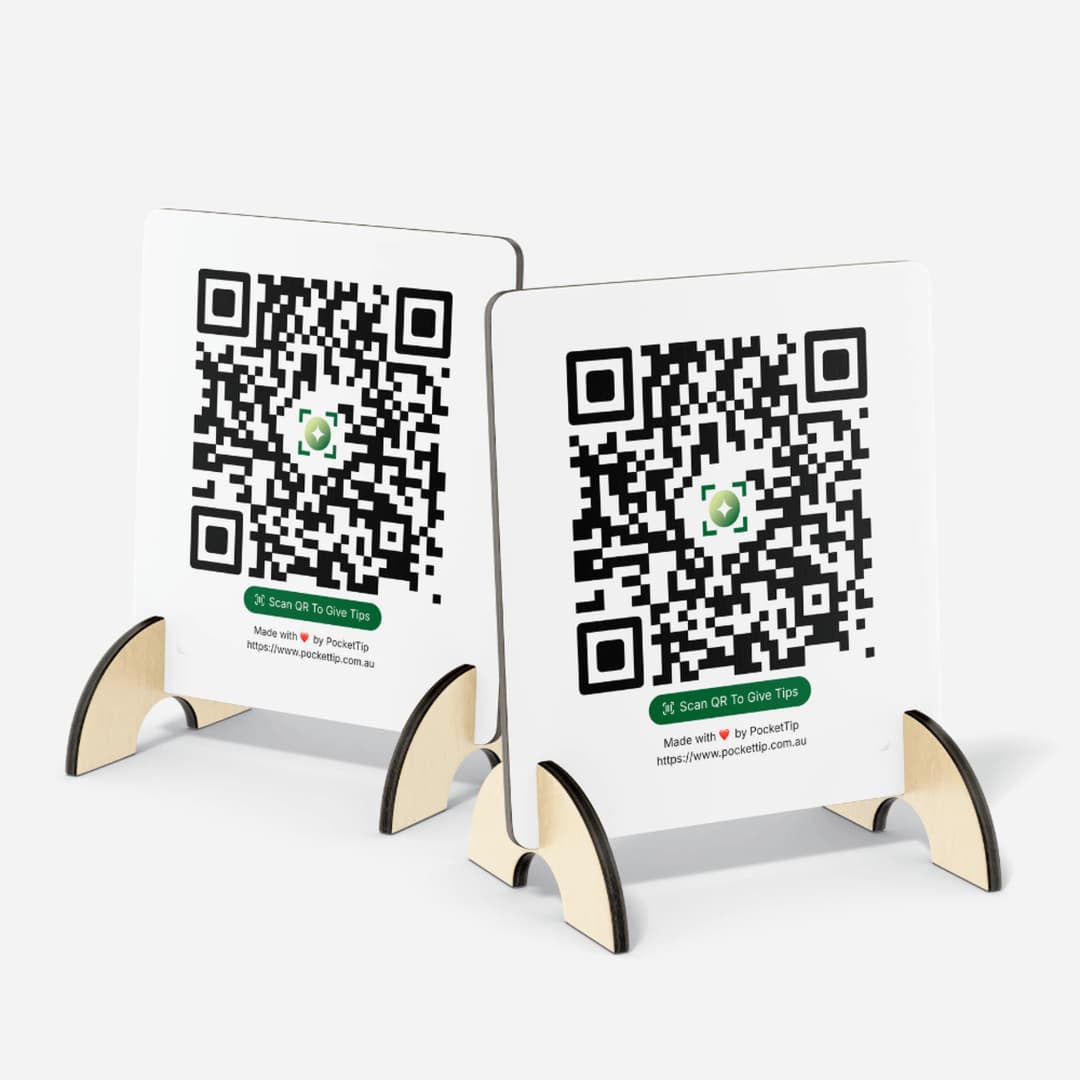 PocketTip Wooden QR Stands